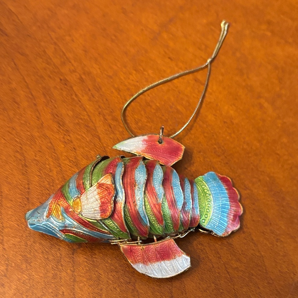 Colorful Cloisonné Articulated Fish Ornament